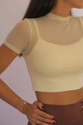 Fitted Mesh Crop Top
