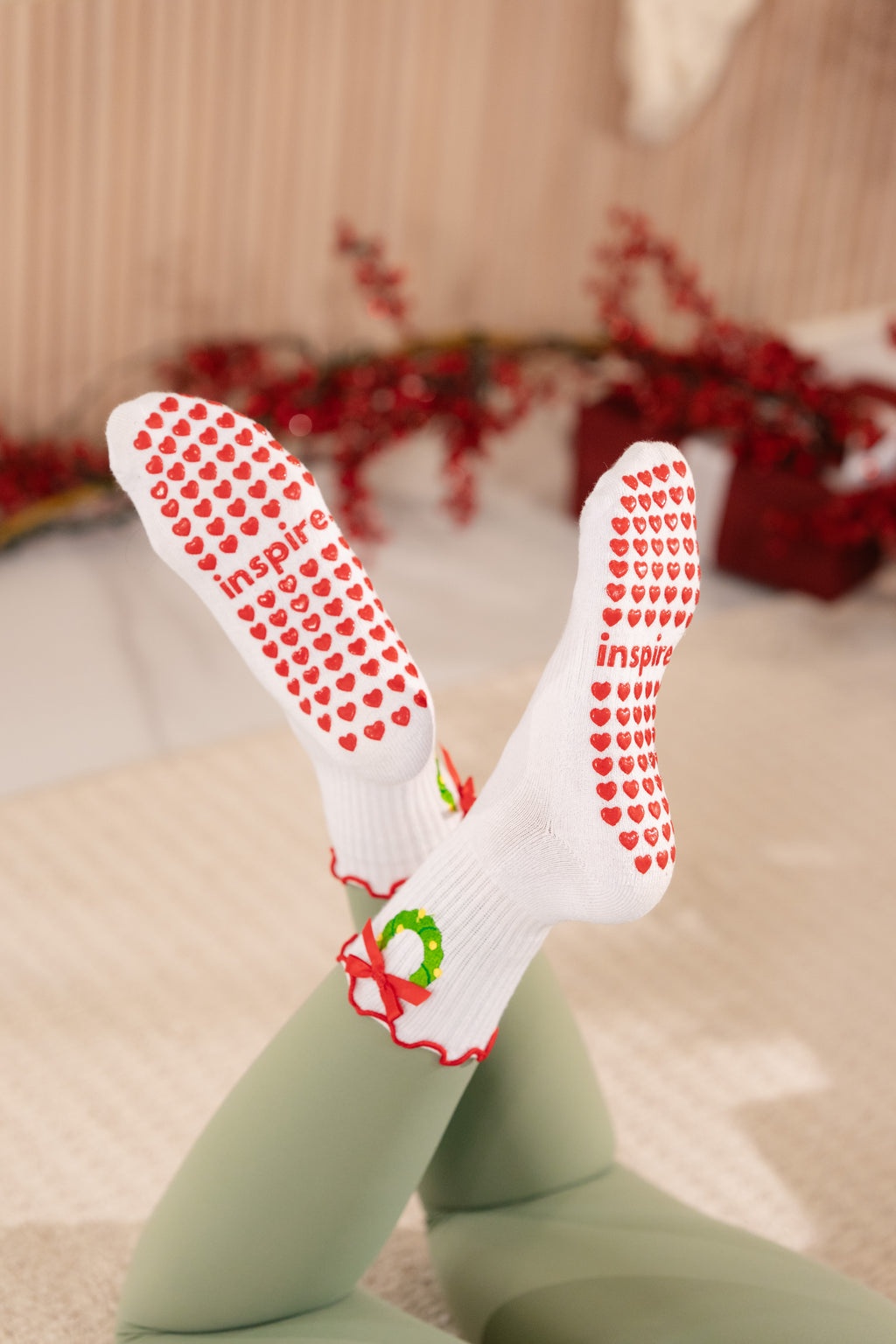 Holiday Wreath Edition Grippy Socks