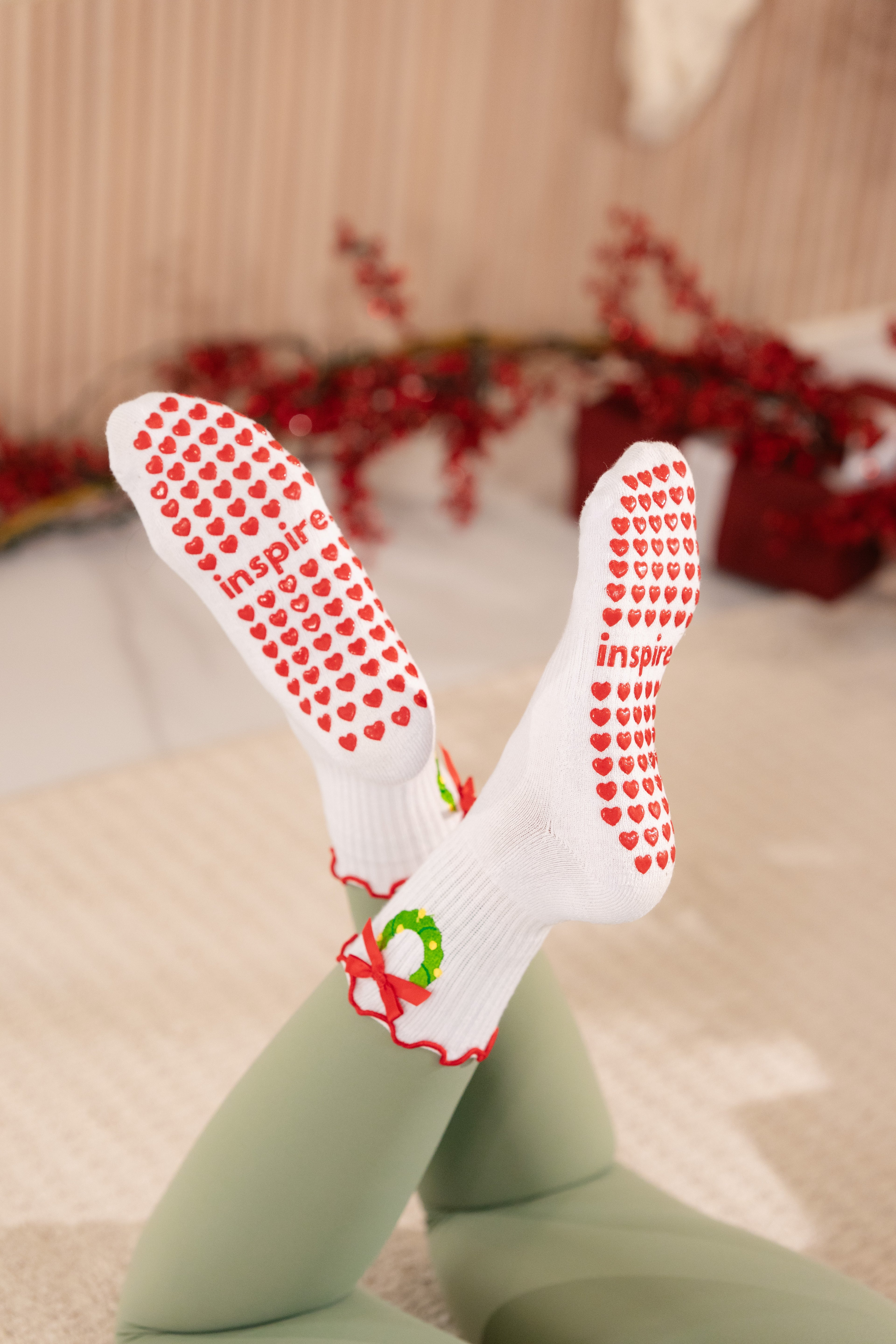 Holiday Wreath Edition Grippy Socks