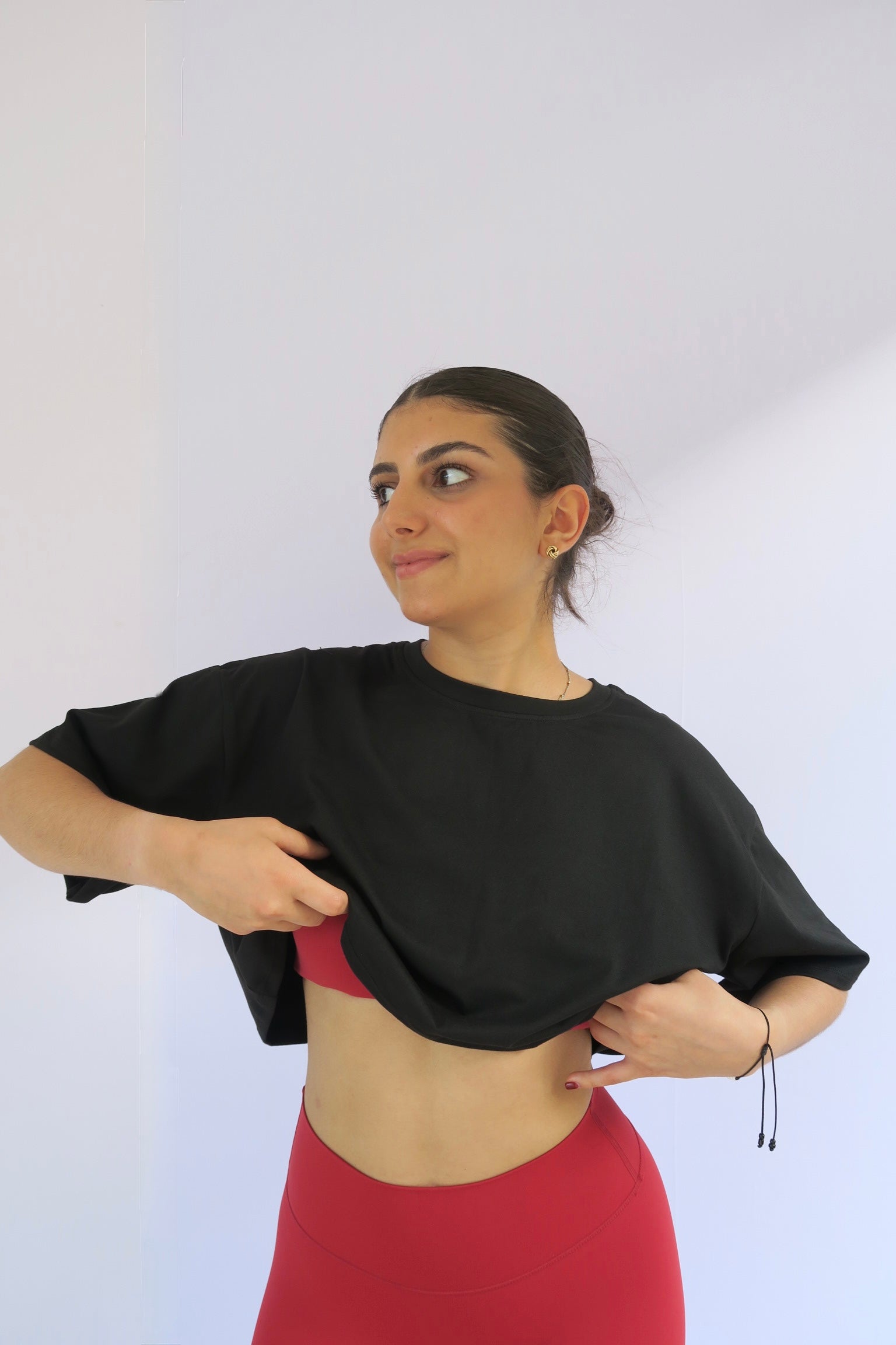 Over-sized cropped tee