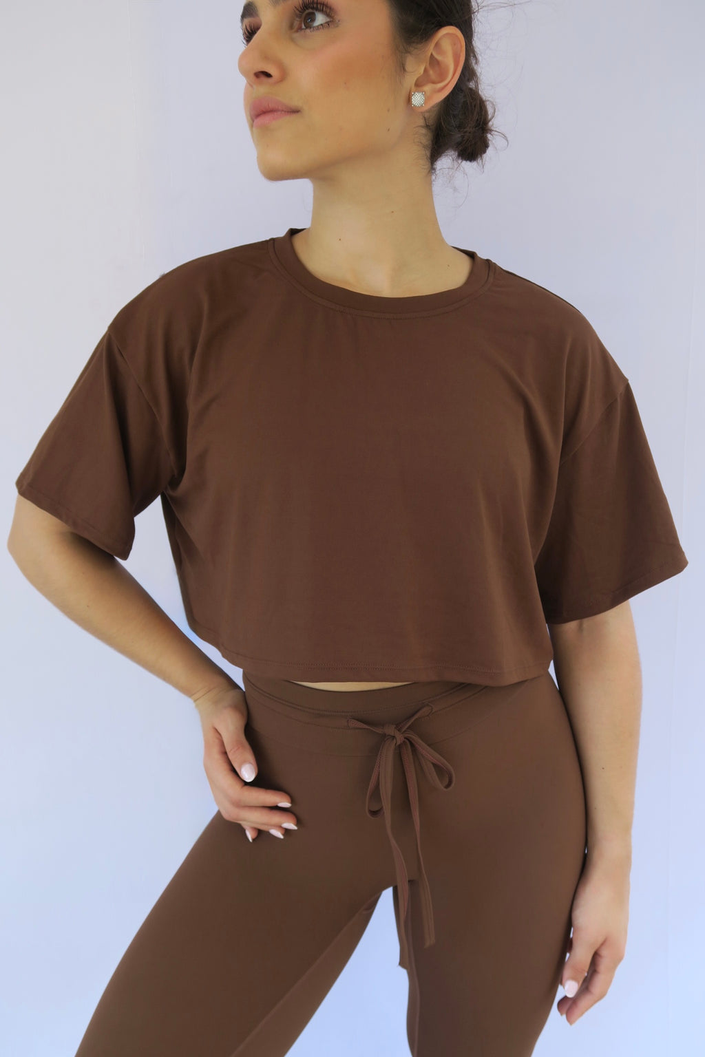 Over-sized cropped tee