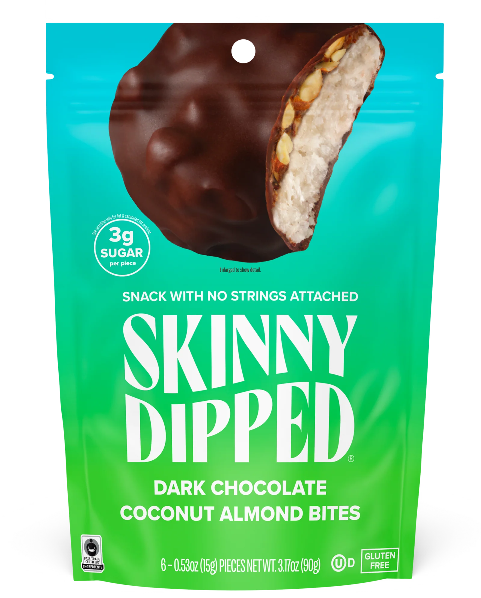 SKINNY DIPPED Dark Chocolate Coconut Almond Bites
