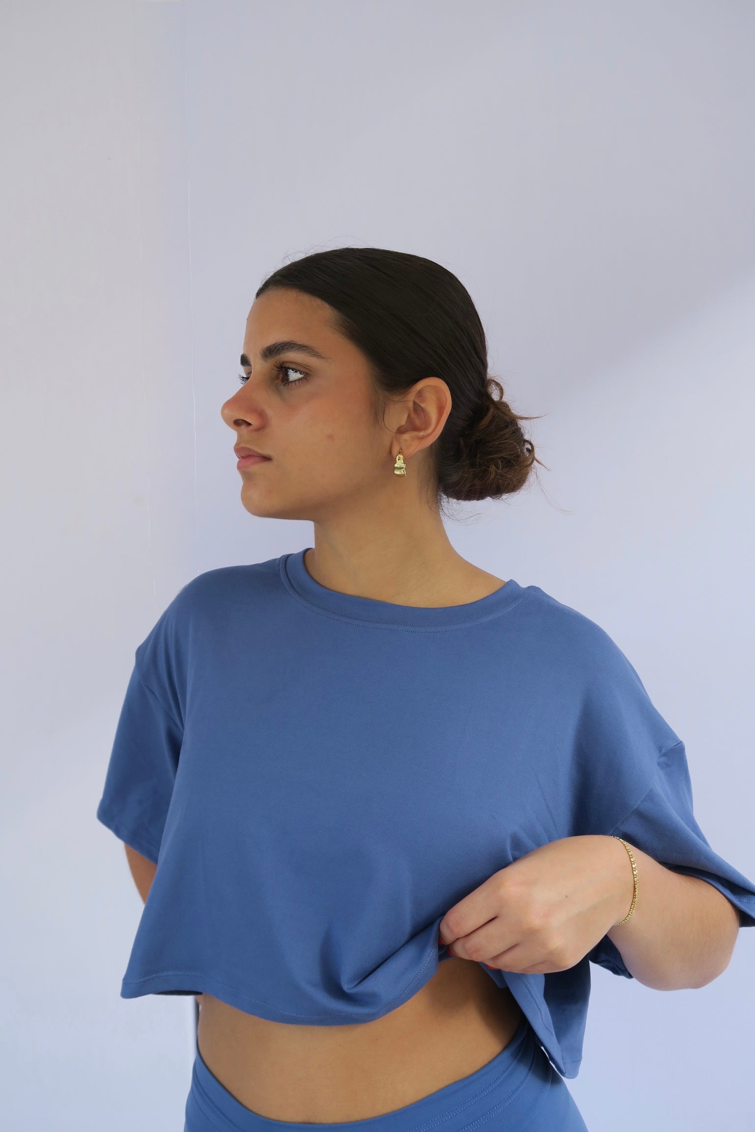 Over-sized cropped tee