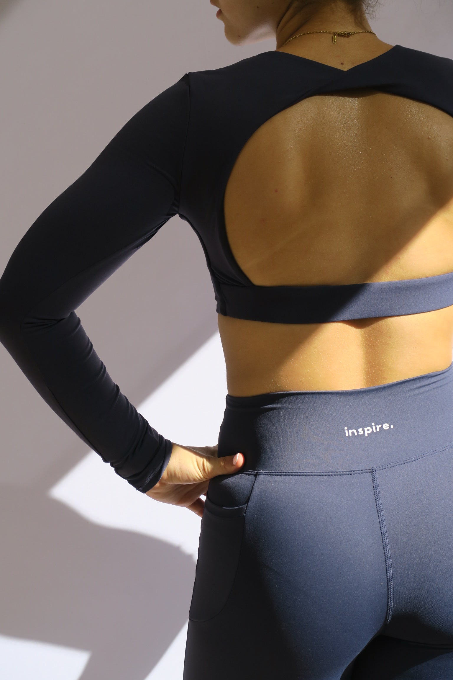 Long Sleeve Open Back Top