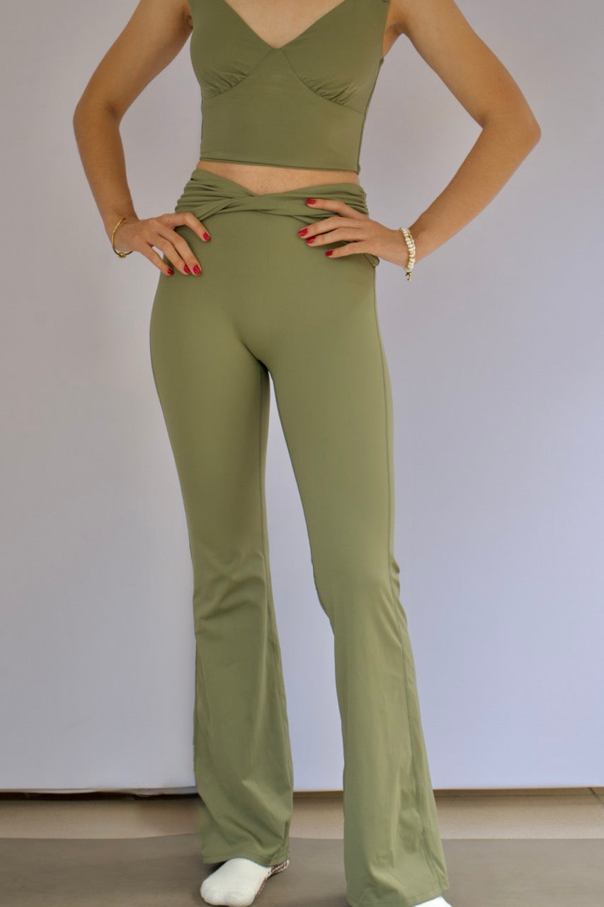 Wrap Waist Flared Legging