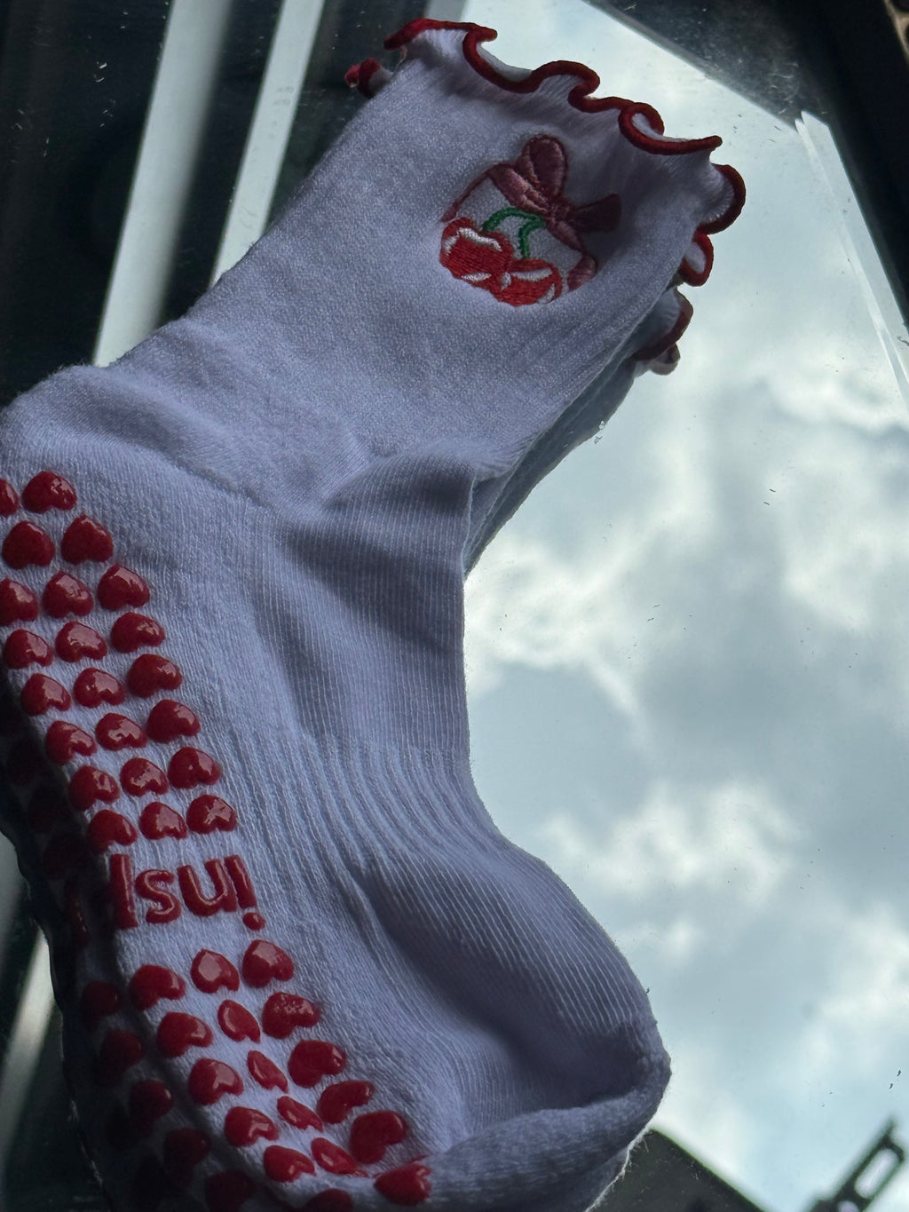 CHERRY ON TOP GRIPPY SOCKS