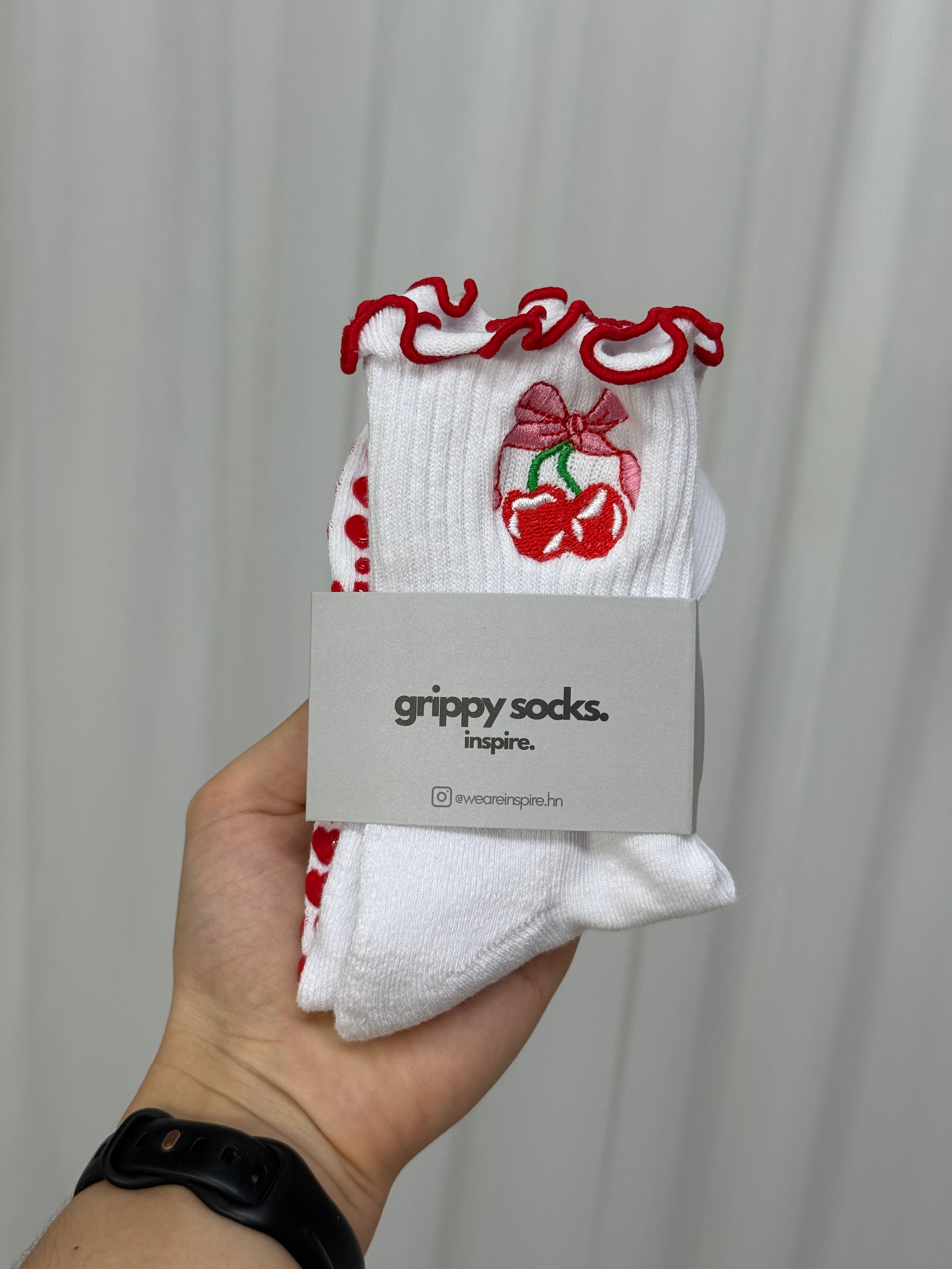 CHERRY ON TOP GRIPPY SOCKS
